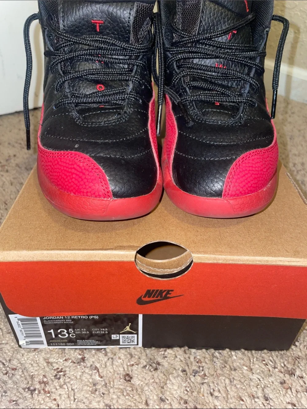 Nike Kids Black and Red Retro-Style Sneakers